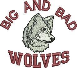 mascot beginner-friendly machine embroidery - Wolves Mascot for Team Uniforms