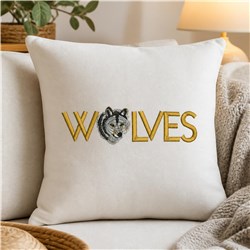 detailed mascot machine embroidery pattern - Wolves Mascot for reusable tote bags