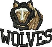 beginner-friendly mascot machine embroidery pattern - Wolves Mascot for reusable tote bags