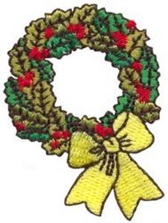 beginner-friendly christmas leaf machine embroidery pattern - Wreath for Christmas Ornaments