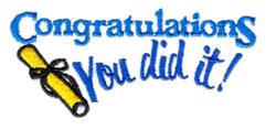 beginner-friendly it! machine embroidery pattern - You Did it! perfect for Cards