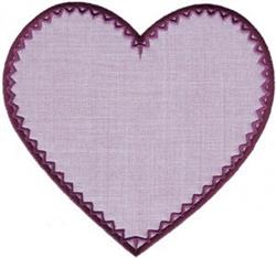 beginner-friendly valentine heart applique machine embroidery pattern - Zig Zag Heart for Memory Quilts