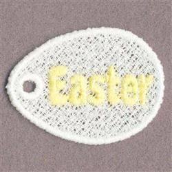 FSL Easter Gift Tag - 4x4 tag quick stitch machine embroidery design for Gift Tags