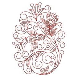 beginner-friendly easter leaf redwork machine embroidery pattern - Redwork Easter Egg for patchwork quilt blocks