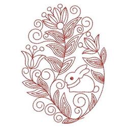 bunny rabbit redwork machine embroidery - Redwork Easter Egg for Kids Pajamas