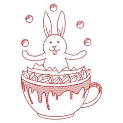bunny rabbit redwork machine embroidery - Redwork Easter for Decorative Pillows