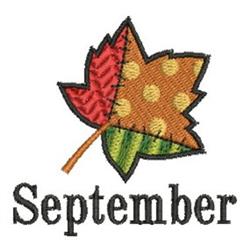 beginner-friendly autumn tree machine embroidery pattern - September Patchwork Leaf for decorative pillow covers