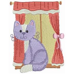 Cat by the Window Embroidery Kit, code JK-2093 Panna