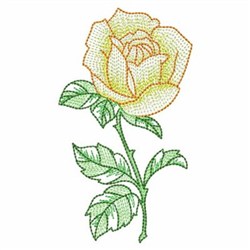Vintage Yellow Rose Embroidery Design | EmbroideryDesigns.com