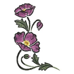 State Flower Corner Embroidery Design | EmbroideryDesigns.com