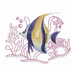 Machine Embroidered Set of 6 buying QUILT BLOCKS of Tropical Fish in Vibrant Colors.