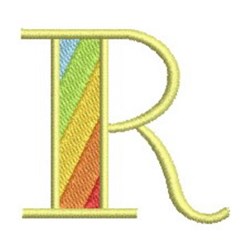 Rainbow R Embroidery Design | EmbroideryDesigns.com