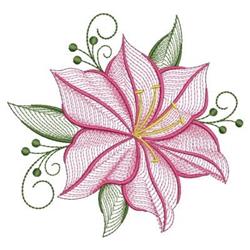 Rippled Lily Embroidery Design