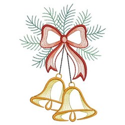 CURLY CHRISTMAS BELLS 4inch-12 Machine Embroidery Designs CD FREE SHIPPING 
