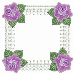 Roses Monogram Frame Embroidery Design Organic Collection 