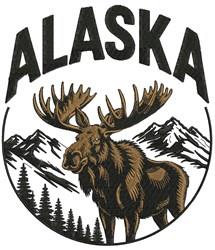 Alaska Moose - 4x4 reindeer detailed machine embroidery design for Outdoor Gear