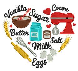 heart detailed machine digital embroidery - Bakers Heart perfect for Recipe Books