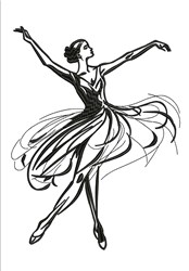 Ballerina - 4x4 ballerina beginner-friendly embroidery design for reusable tote bags