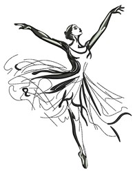Ballerina - 4x4 ballerina beginner-friendly embroidery design for kitchen aprons