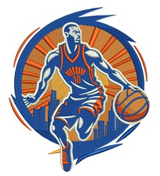 detailed player machine embroidery pattern - Basketball Player for Sports Bags