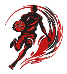 player detailed machine digital embroidery - Basketball Player perfect for Team Gear