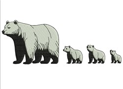 Stylized bear silhouette in gray and black, featuring size transition with a clean, artistic look for nature-themed decor.