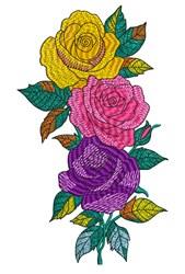 Blooming Roses - 4x4 rose detailed embroidery design for decorative pillow covers