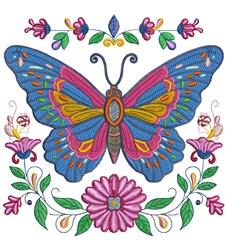 detailed butterfly machine embroidery pattern - Blue Butterfly for cute baby onesies