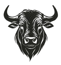 head beginner-friendly machine embroidery - Bull Head for decorative pillow covers