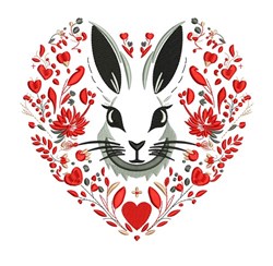 Bunny Heart - 4x4 bunny rabbit detailed embroidery design for reusable tote bags