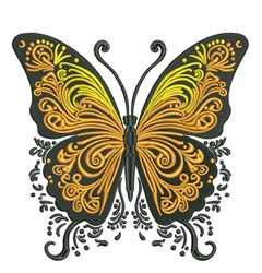 detailed butterfly machine embroidery pattern - Butterfly for patchwork quilt blocks