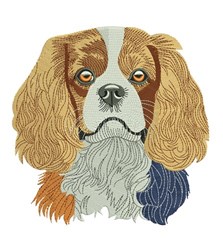 Cavalier King Charles Spaniel - 4x4 puppy dog detailed embroidery design for reusable tote bags