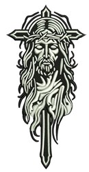 Christ Cross - 4x4 cross detailed embroidery design for decorative pillow covers