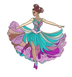 detailed dancer machine embroidery pattern - Colorful Dancer perfect for kitchen aprons