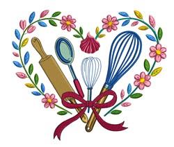 heart detailed machine embroidery - Cooking Heart perfect for decorative pillow covers