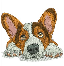 puppy dog detailed machine digital embroidery - Corgi Dog perfect for cute baby onesies