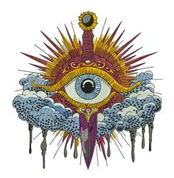 eye detailed machine digital embroidery - Cosmic Eye perfect for reusable tote bags