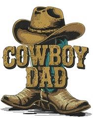 Cowboy Dad - 4x4 dad detailed machine embroidery design perfect for reusable tote bags