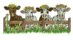 flower detailed machine embroidery - Cows & Flowers for decorative pillow covers