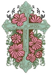cross detailed machine embroidery - Cross Flowers perfect for decorative pillow covers