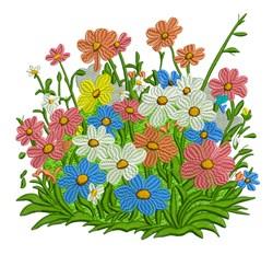 Daisy Blooms - 4x4 daisy detailed machine embroidery design for festive table runners