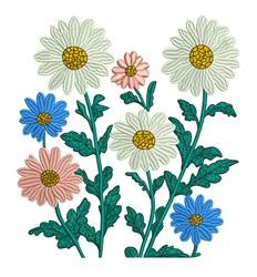 Daisy Blooms - 4x4 daisy detailed machine embroidery design for reusable tote bags