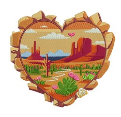 Desert Heart - 4x4 heart detailed embroidery design for decorative pillow covers