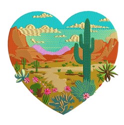detailed heart machine embroidery pattern - Desert Heart for patchwork quilt blocks