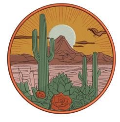 Desert Scene - 4x4 scene detailed machine embroidery design perfect for Wall Art