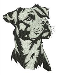 Dog Head - 4x4 puppy dog detailed machine embroidery design for reusable tote bags