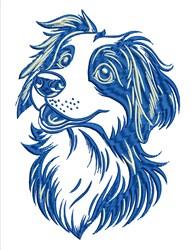 beginner-friendly puppy dog machine embroidery pattern - Dog Head for kitchen tea towels