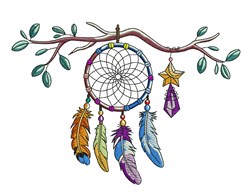 Dreamcatcher In Tree - 4x4 tree detailed embroidery design for wedding decorations