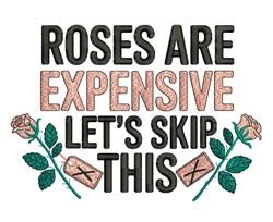Expensive Roses - 4x4 rose detailed machine embroidery design for reusable tote bags