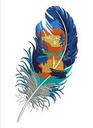 detailed bird machine embroidery pattern - Feather Fantasy for decorative pillow covers